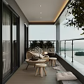 Modern Home Balcony Design With Rattan Furniture Green Plants And Scenic View