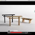 Modern Wooden Console Table With Geometric Legs And Minimalist Design Elements 3d model