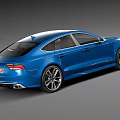 Blue Audi Sports Sedan With Sleek Exterior Design And Alloy Wheels