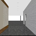 Public Toilet With Modern Wooden Cubicles Metal Frames And Accessible Handrails