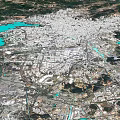 Aerial Planning of Urban City Layout with Water Bodies Road Networks and Buildings