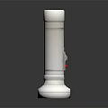 Silver Metal Cylindrical Equipment With Textured Surface Reflective Base And Dark Background