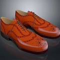 Orange Leather Brogue Shoes Stylish Formal Footwear for Daily Lifestyle Use