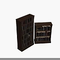 Two Wooden Bookcase Furniture With Tall And Short Designs Filled With Books