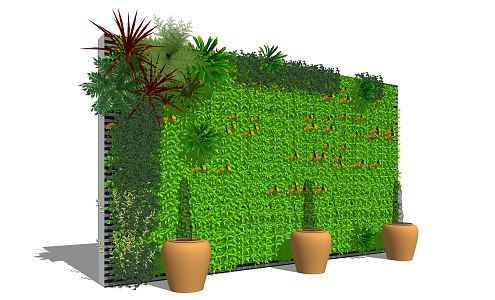 Modern plant wall landscape green plant wall 3d model