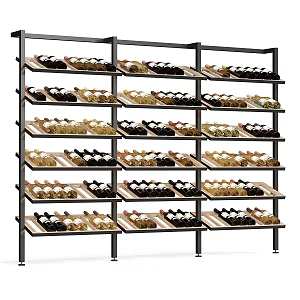 Simple Wine Rack Solid Wood Wine Rack Wine Ornaments Wine Bottle Wine Red Wine Bottle Villa Wine Rack Shopping Mall Wine 3d model