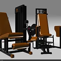 Professional Strength Training Fitness Equipment With Yellow Seats And Black Frames