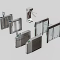 Various Types Of Public Facility Security Turnstiles With Glass Barriers And Modern Designs