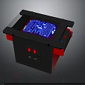 Electronic Testing Instrument With Black Casing Blue Illuminated Display And Red Base Controls 3d model