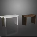 Modern Tea Tables with White and Brown Wooden Tops and Simple Leg Design