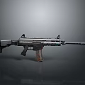 Modern Tactical Rifle with Metal Body Wooden Grip Tactical Rail and Extended Barrel