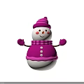 Cute Snowman Toy for Kids with Pink Striped Hat Scarf and Mittens