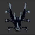 Sci Fi Mechanical Spider Creature With Blue White Exoskeleton And Multi Legs 3d model