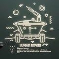 Unique Lunar Rover Design Neon Lamp Combination with Personalized Decorative Atmosphere