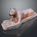 Artistic Wooden Leopard Sculpture Handcrafted in Reclining Posture with Natural Wood Texture