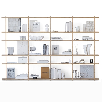 Modern bookshelf shelving unit 3d model