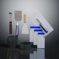 Hardware Tools Including Spatulas Scrapers And Containers In Various Colors And Materials For Renovation Projects
