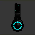 Black Gaming Computer Headphones with Cat Ear Design and Blue Glowing Effect