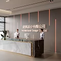 Hyundai Company Front Desk Reception Area Front Desk Background Wall Reception Desk Service Desk 3d model
