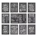 Coffee Themed Wall Decor Chalkboard Style Art Prints With Coffee Quotes And Menu Designs