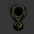 Futuristic Weapon With Cylindrical Structure Yellow Black Rings And Mechanical Components 3d model