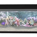 Vibrant Aquarium Tank With Colorful Tropical Fish And Coral Reef Landscape