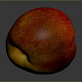 Fresh Ripe Peach with Glossy Red and Yellow Skin on Gray Background