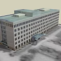 Modern Multi storey Office Building With Light Colored Exterior And Regular Windows 3d model