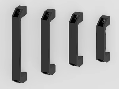 Four Modern Black Door Handles With Sleek Contemporary Design For Home Use 3d model