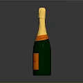 Moët Chandon Champagne Bottle With Green Glass Orange Label And Gold Foil