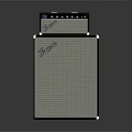 Modern Computer Audio System With Black Cabinet And Gray Mesh Front Panel Design