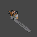 Heavy Duty Industrial Chainsaw with Orange Black Design Ergonomic Handle and Sharp Chain