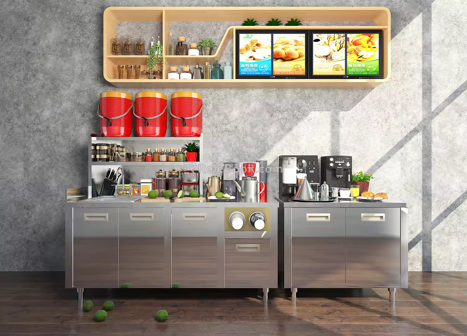 Modern workbench work console water bar work console 3d model