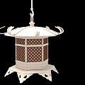 Traditional Ancient Architecture Lantern With Intricate Lattice Design Eave Like Top And Decorative Base