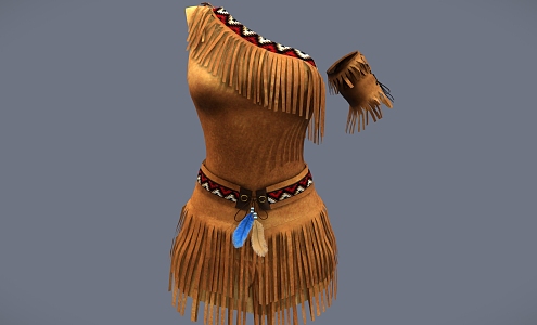 Aboriginal Tribal Clothing Armband Clothing Tribal Skirt Aboriginal Clothing 3d model