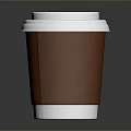 Disposable Brown Paper Coffee Cup With White Lid For Daily Use