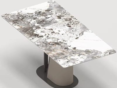Modern Dining Table Set With Marble Tabletop And Unique Pedestal Base 3d model