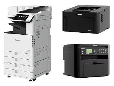 Canon Office Appliances Including Multifunction And Desktop Laser Printers For Efficient Workspace 3d model
