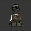 Military Weapon Tactical Gear Set With Helmet Night Vision Goggles And Camouflage Vest