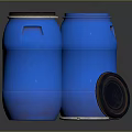 Plastic bucket big trash can bucket pot container realistic 3d model