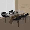 Modern Dining Table and Chair Combination Dining Table Dining Chair Single Chair 3d model