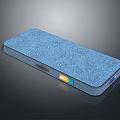 Blue Rectangular Thick Textured Mattress With Comfortable Surface And Label 3d model