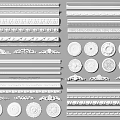 Gypsum Molding Various Decorative Styles With Ornate Patterns And Design Elements For Interior