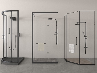 Modern Very Narrow Shower 3d model