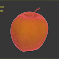 Fresh Ripe Orange Apple With Red Speckles And Stem On Dark Surface