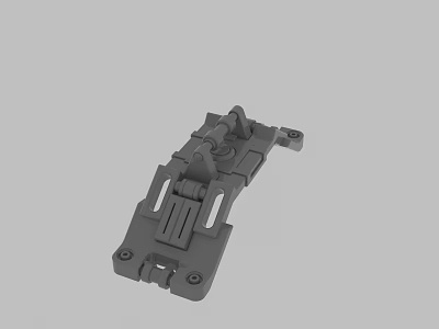 Gray Industrial Mechanical Component With Multiple Holes And Structural Parts 3d model