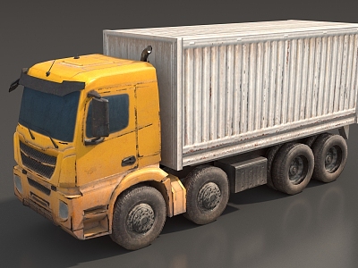 Box car, container car, truck, van, van, refrigerated truck, transport truck, simple model truck, low model, low face number truck, game truck 3d model