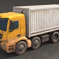 Box car, container car, truck, van, van, refrigerated truck, transport truck, simple model truck, low model, low face number truck, game truck 3d model