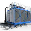 JINNAO Industrial Cooling Tower With Blue White Structure And Metal Frame Base