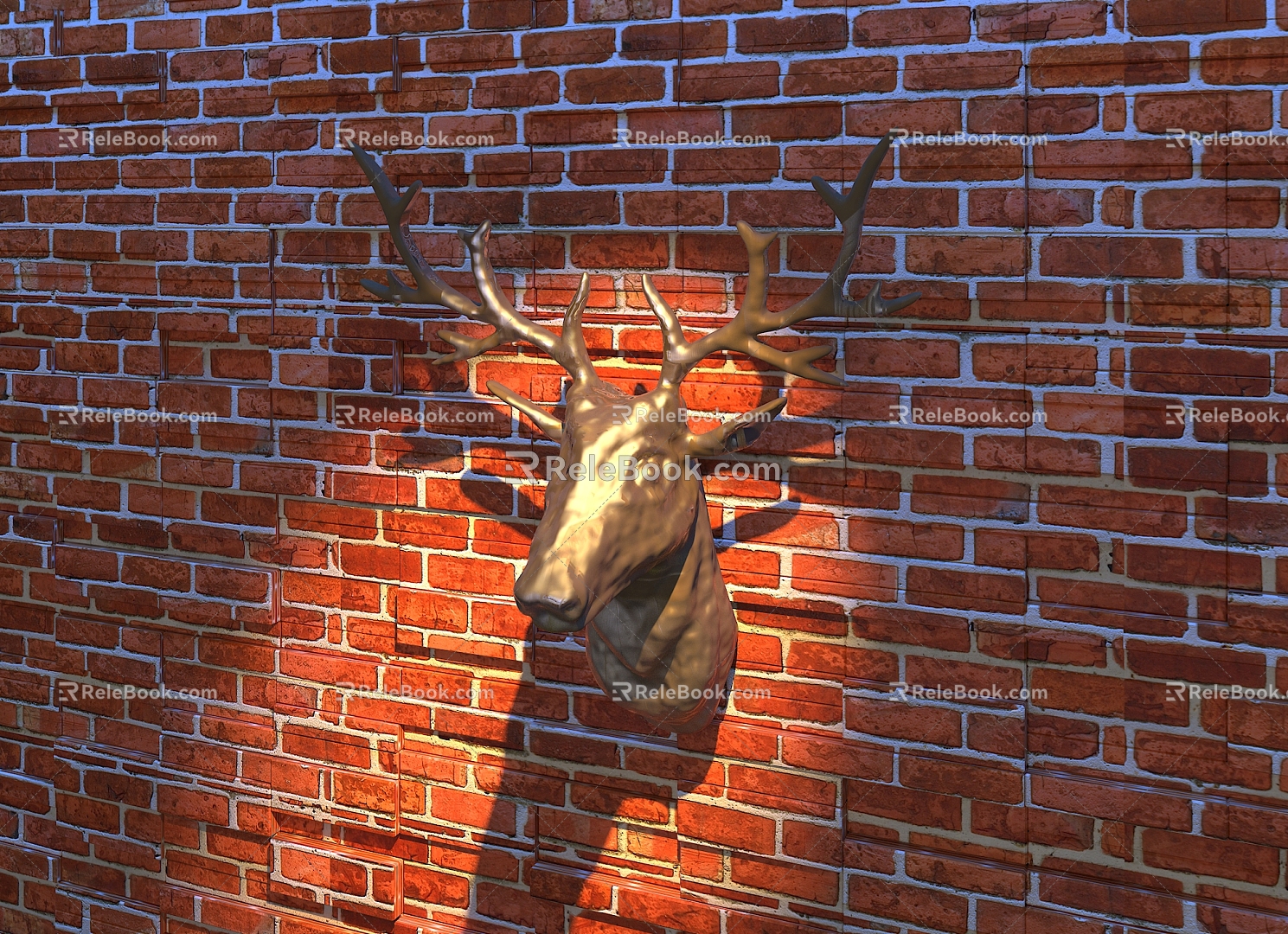 American Animal Wall Decoration Elk Head Wall Sculpture 3d model